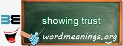 WordMeaning blackboard for showing trust